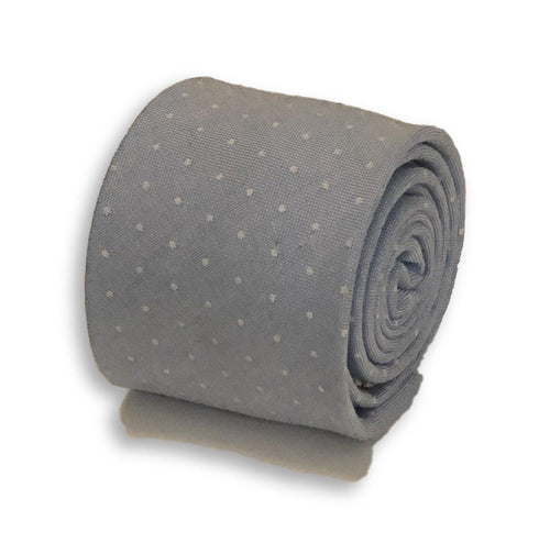 pale pastel blue with white pin spot design cotton tie